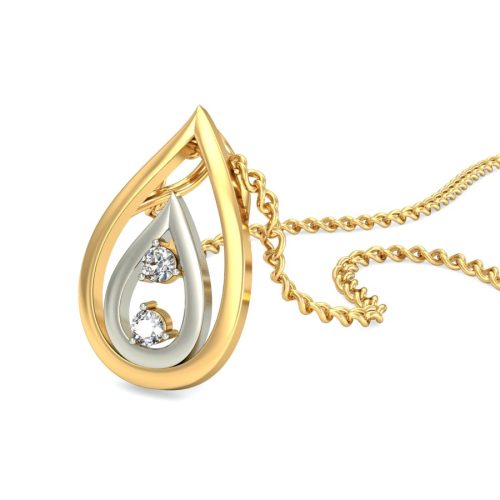 18k Gold Dual Tone Glisten Diamond Pendant