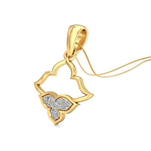 18k Gold Enchanting Diamond Pendant