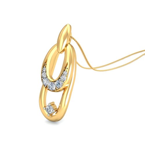 18k Gold Stellar Diamond Pendant 