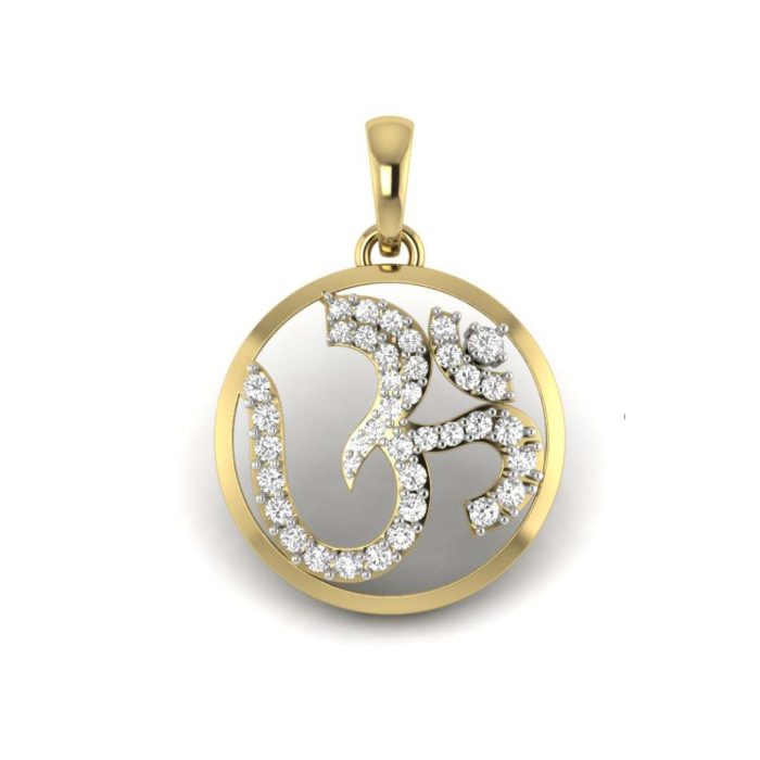 Gold Diamond Om Pendant