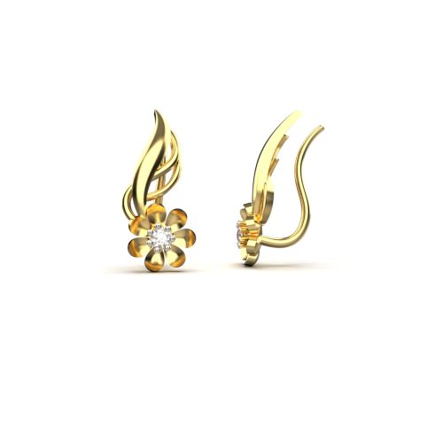 Cosmos 18k Gold Diamond Cuff Earring