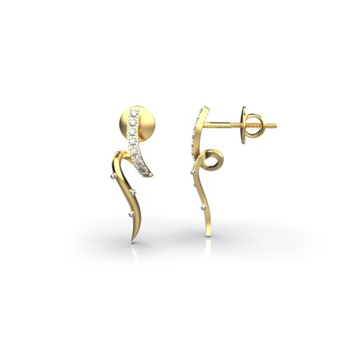 Groovy 18k Gold Diamond Earring