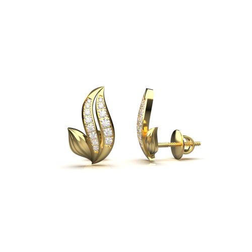 Gold Diamond Stud Earrings