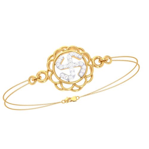 Sacred Swastika Gold Bracelet