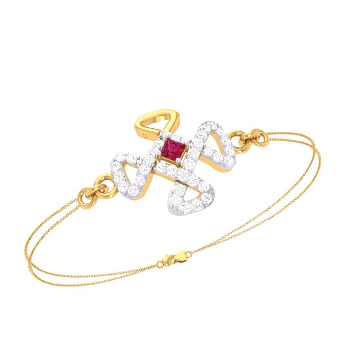 Diamond Bracelet with Ruby