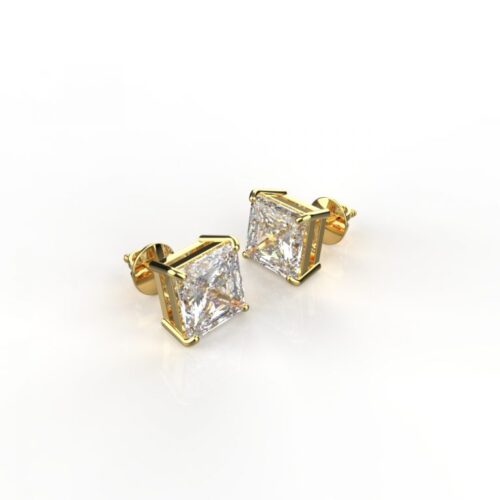 Moissanite Princess Cut Studs