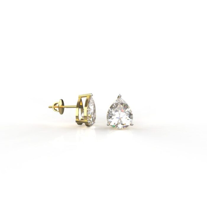 Pear Moissanite Stud