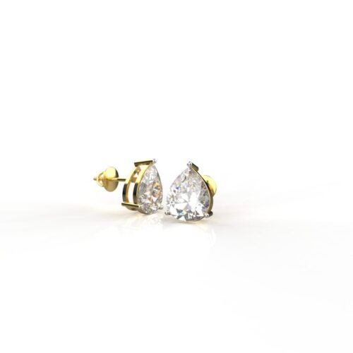 Pear Moissanite Stud