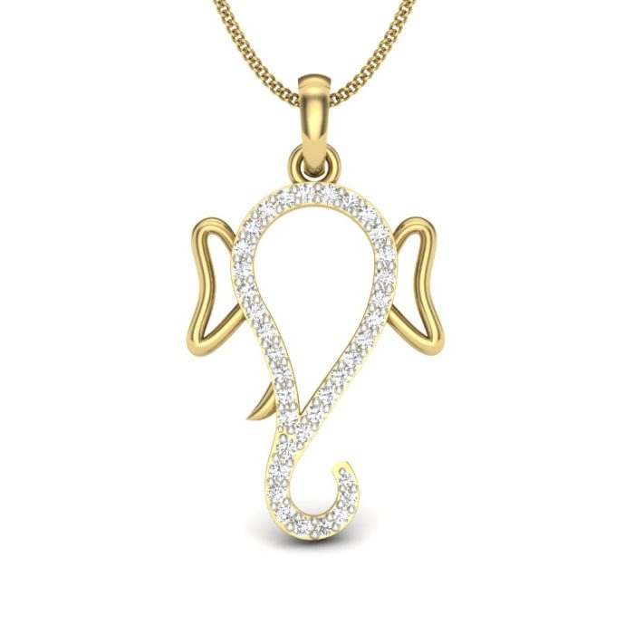 Lord Ganesha Diamond Pendant