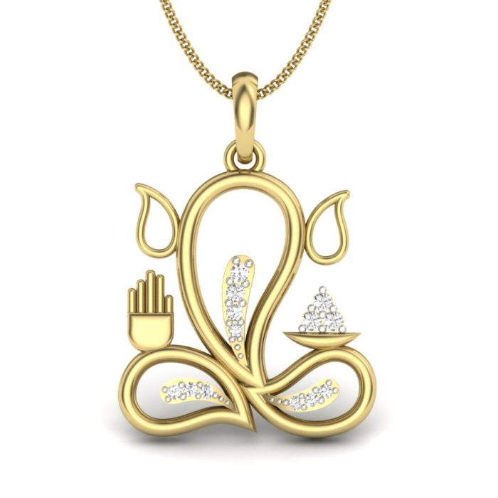 Lord Ganesha Diamond Pendant