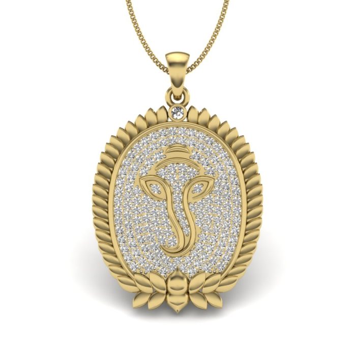 Lord Ganesha Diamond Pendant