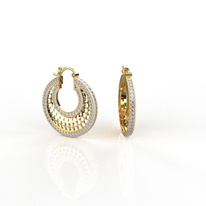 Gold Natural Diamond Hoop